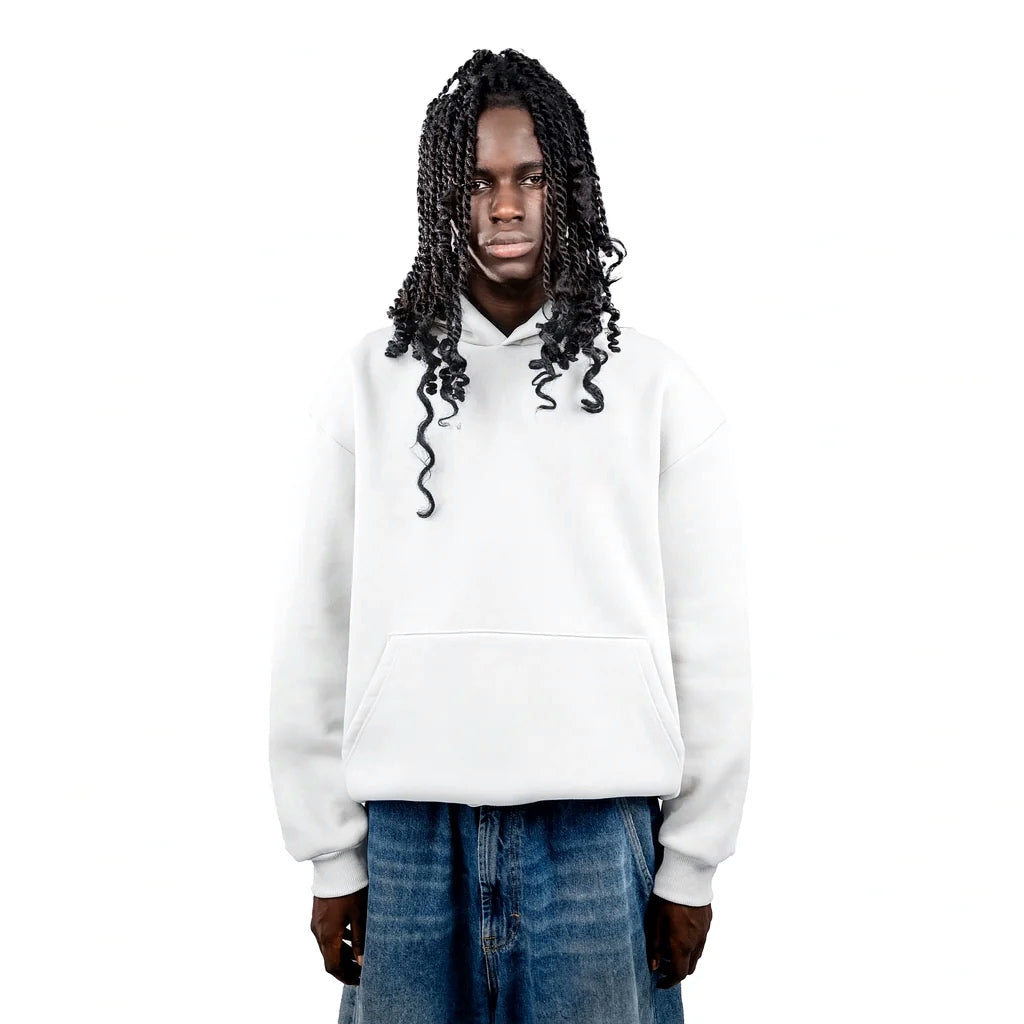 No Logo Hoodie White