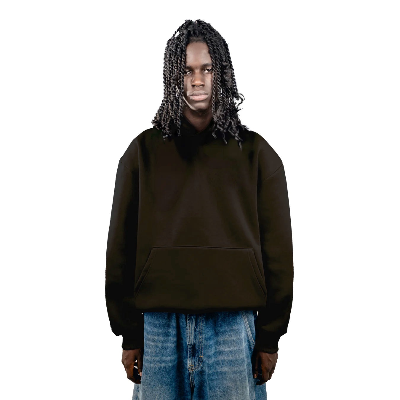 No Logo Military Hoodie Brown