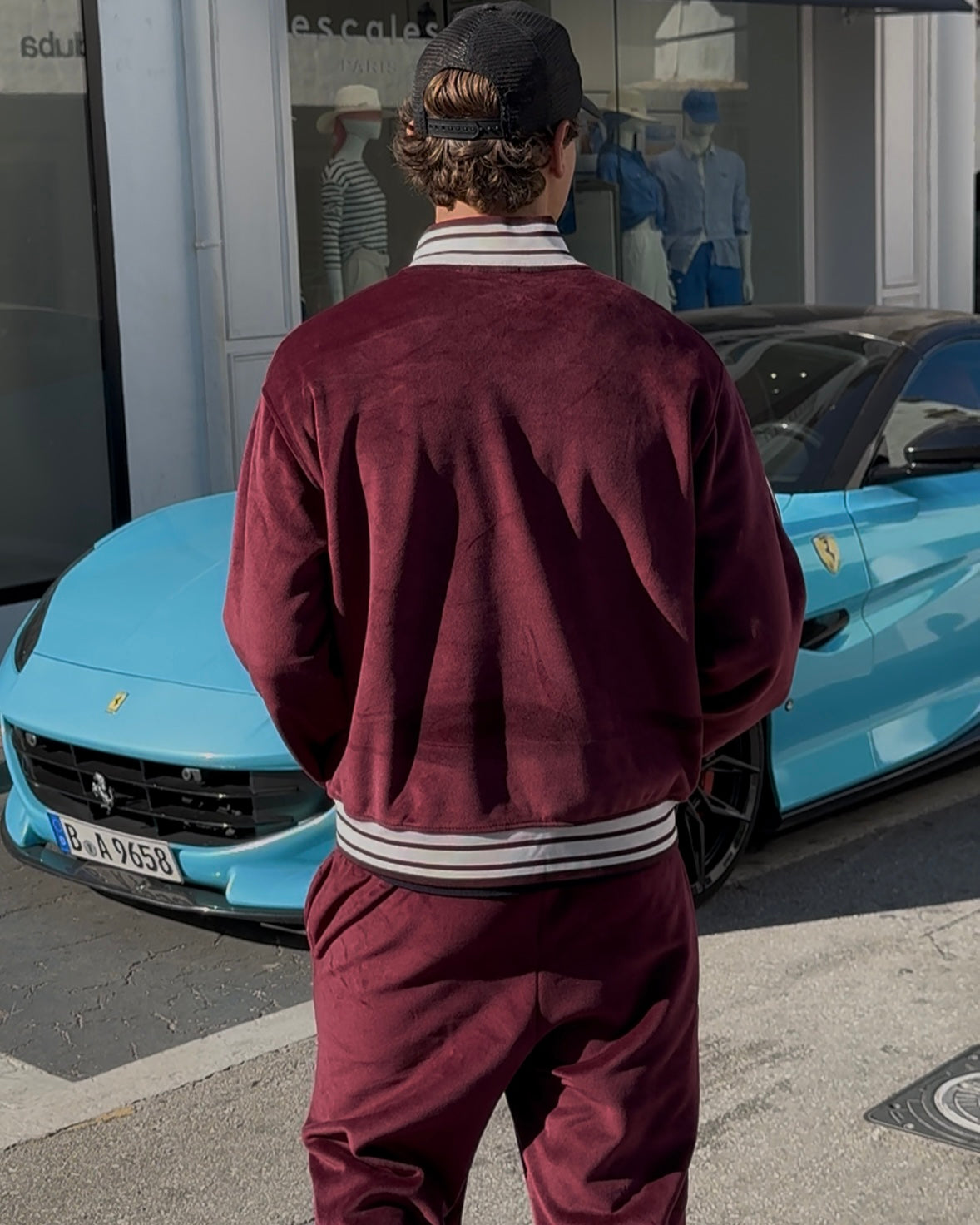 Velour Track Jacket Red Velvet