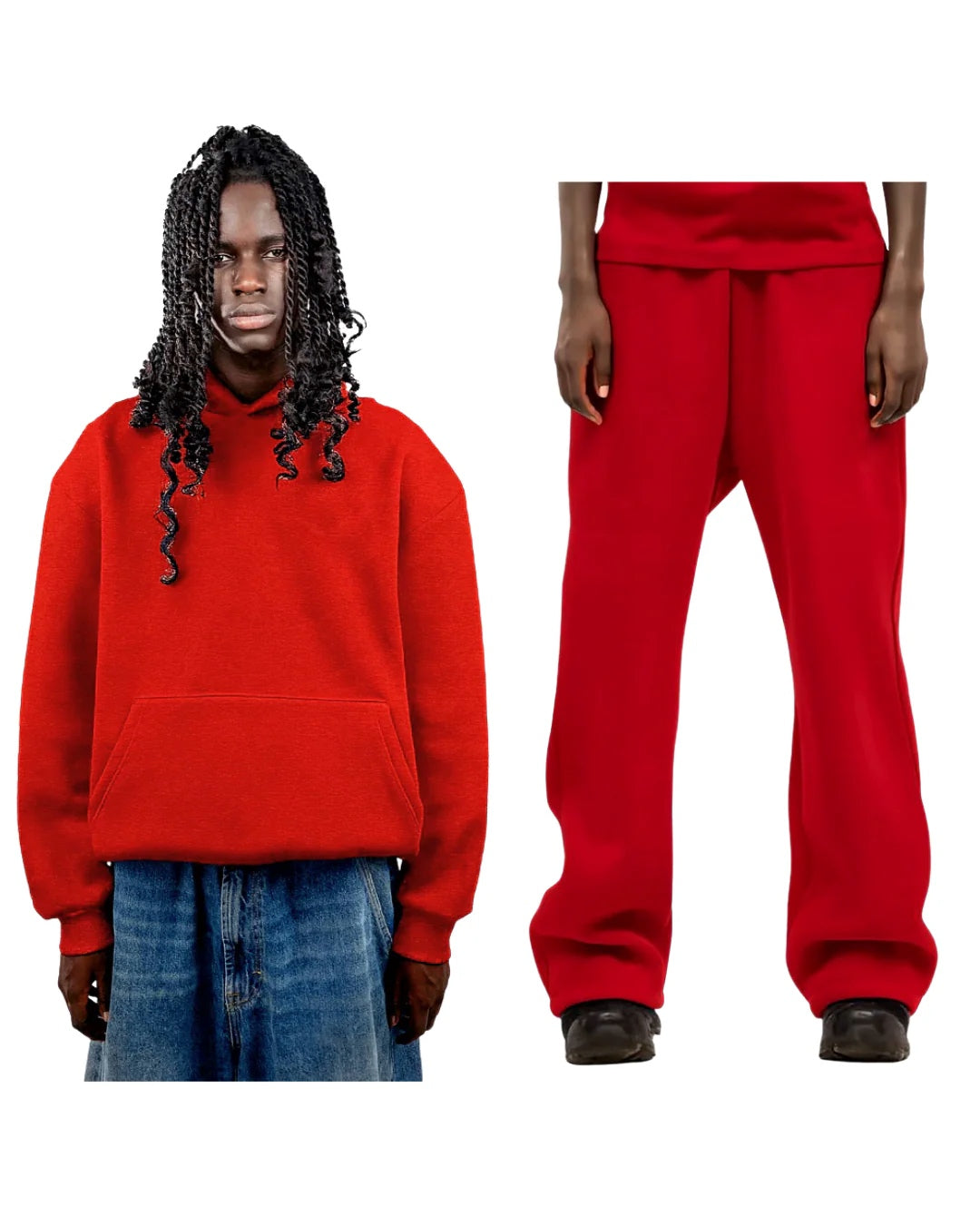 No Logo Rosso Red Tracksuit Full Set