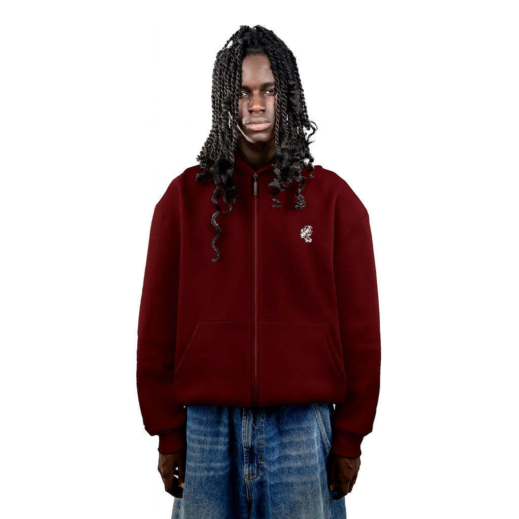Zip Hoodie Granata Red