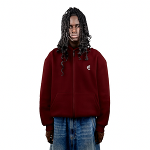 Zip Hoodie Granata Red