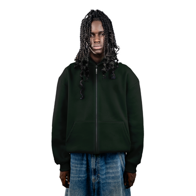 Zip Hoodie Verde Green