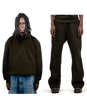 No Logo Military Brown Tracksuit full Set