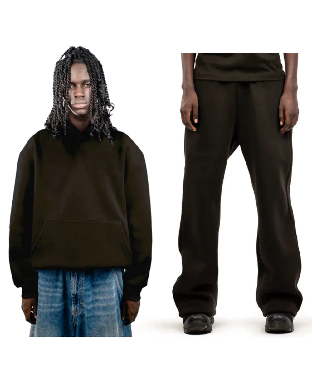 No Logo Military Brown Tracksuit full Set