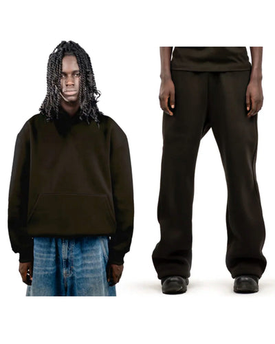No Logo Military Brown Tracksuit full Set