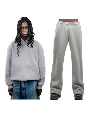 No Logo Melted Grey Tracksuit Full Set