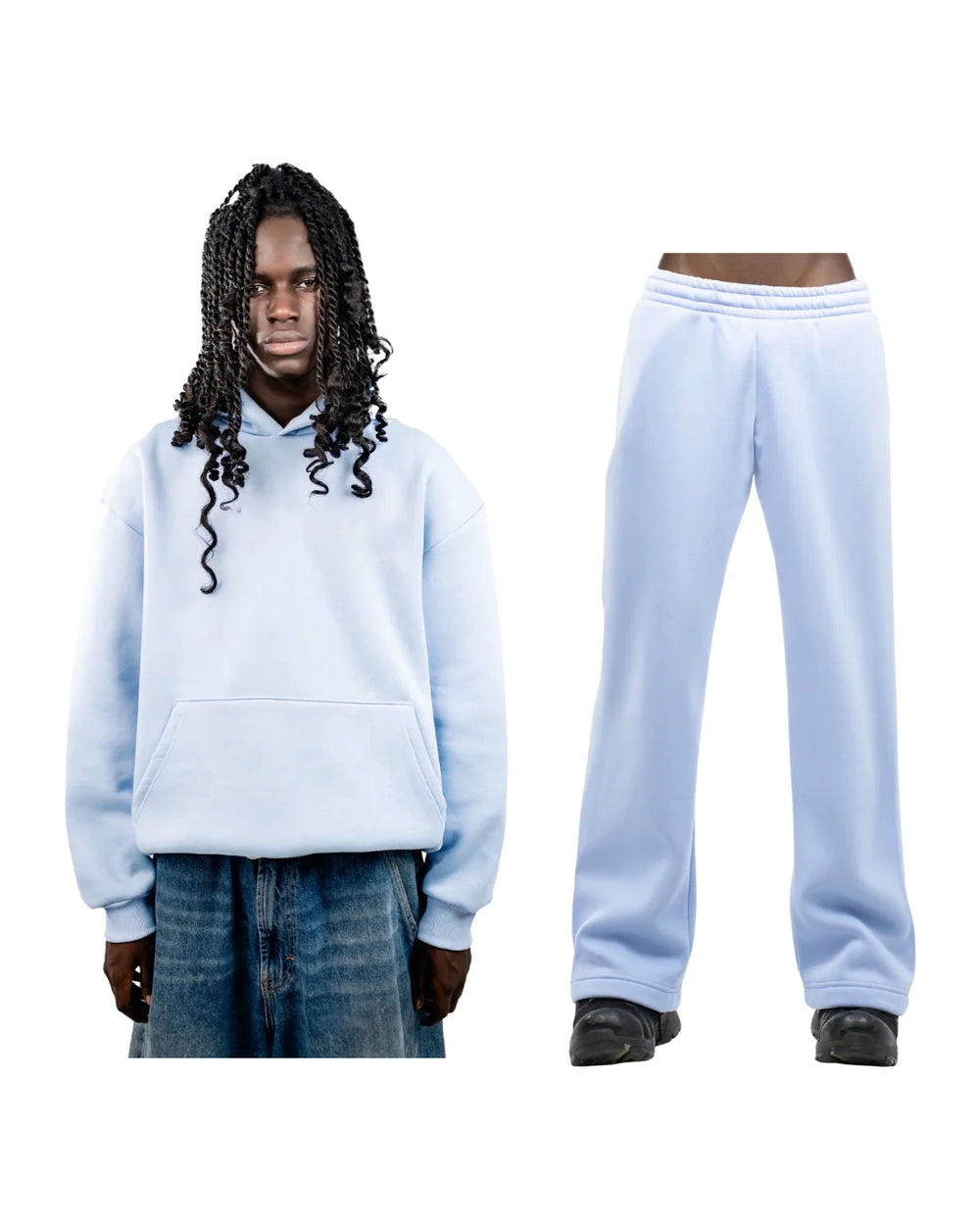 No Logo Babyblue Tracksuit Full Set