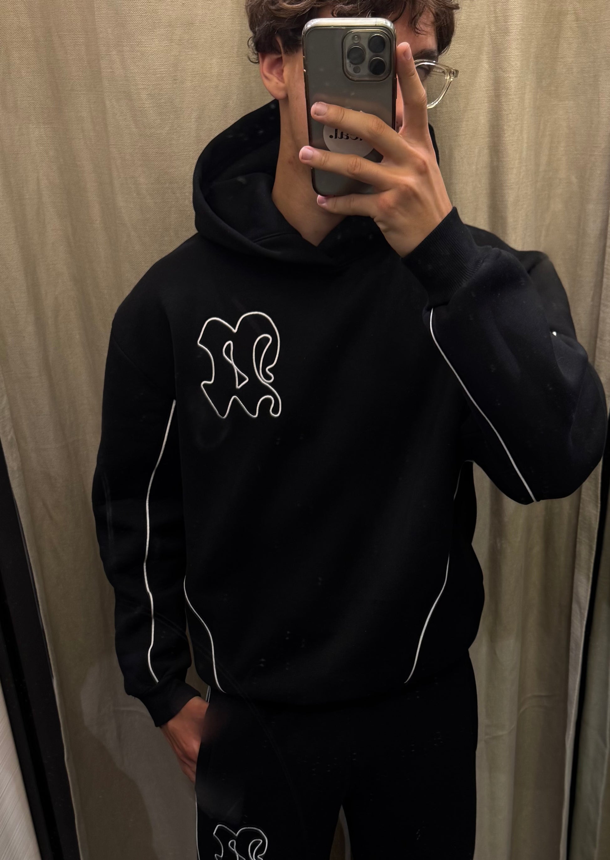 Black White N Hoodie