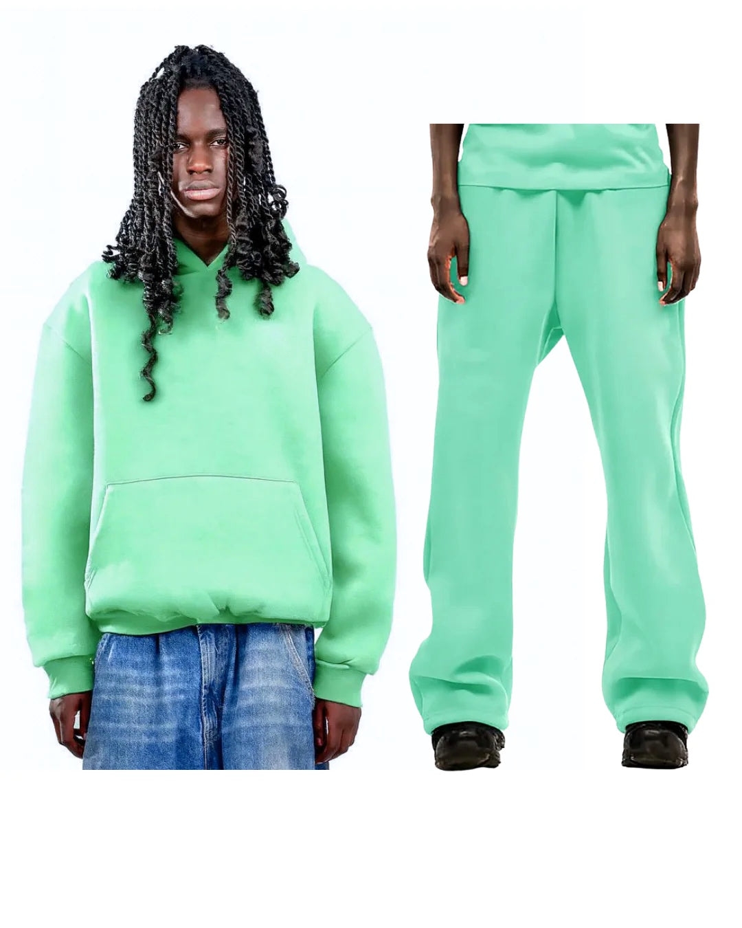 No Logo Menta Green Tracksuit Full Set