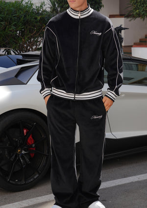 Velour Track Jacket Black Velvet