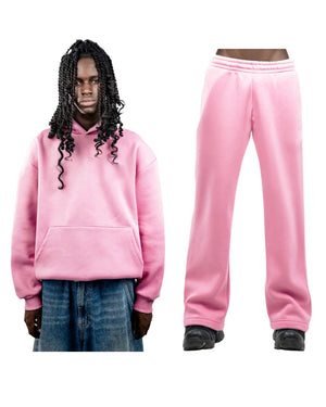 No Logo Tracksuit Pink Rosa Full Set
