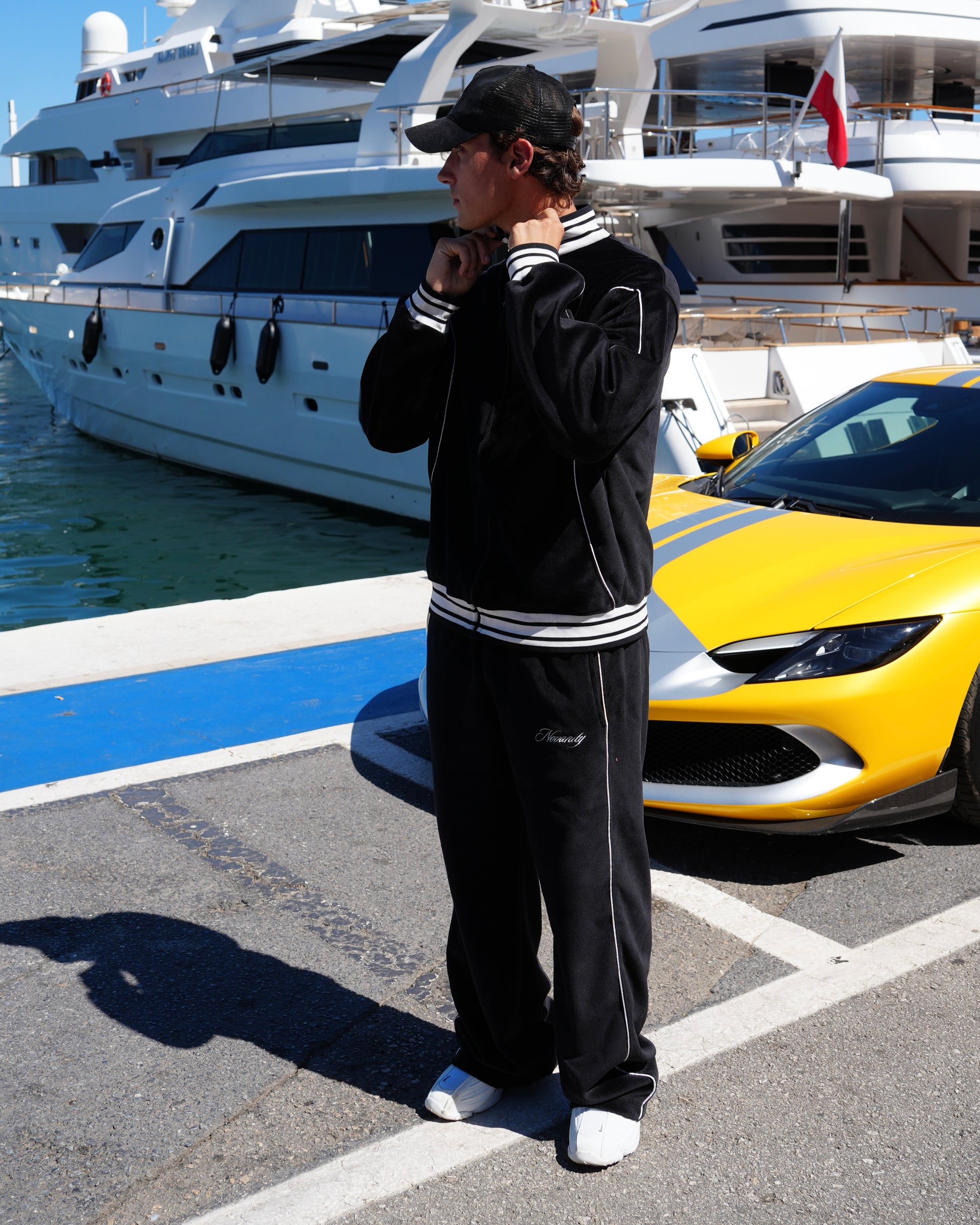 Velour Track Jacket Black Velvet