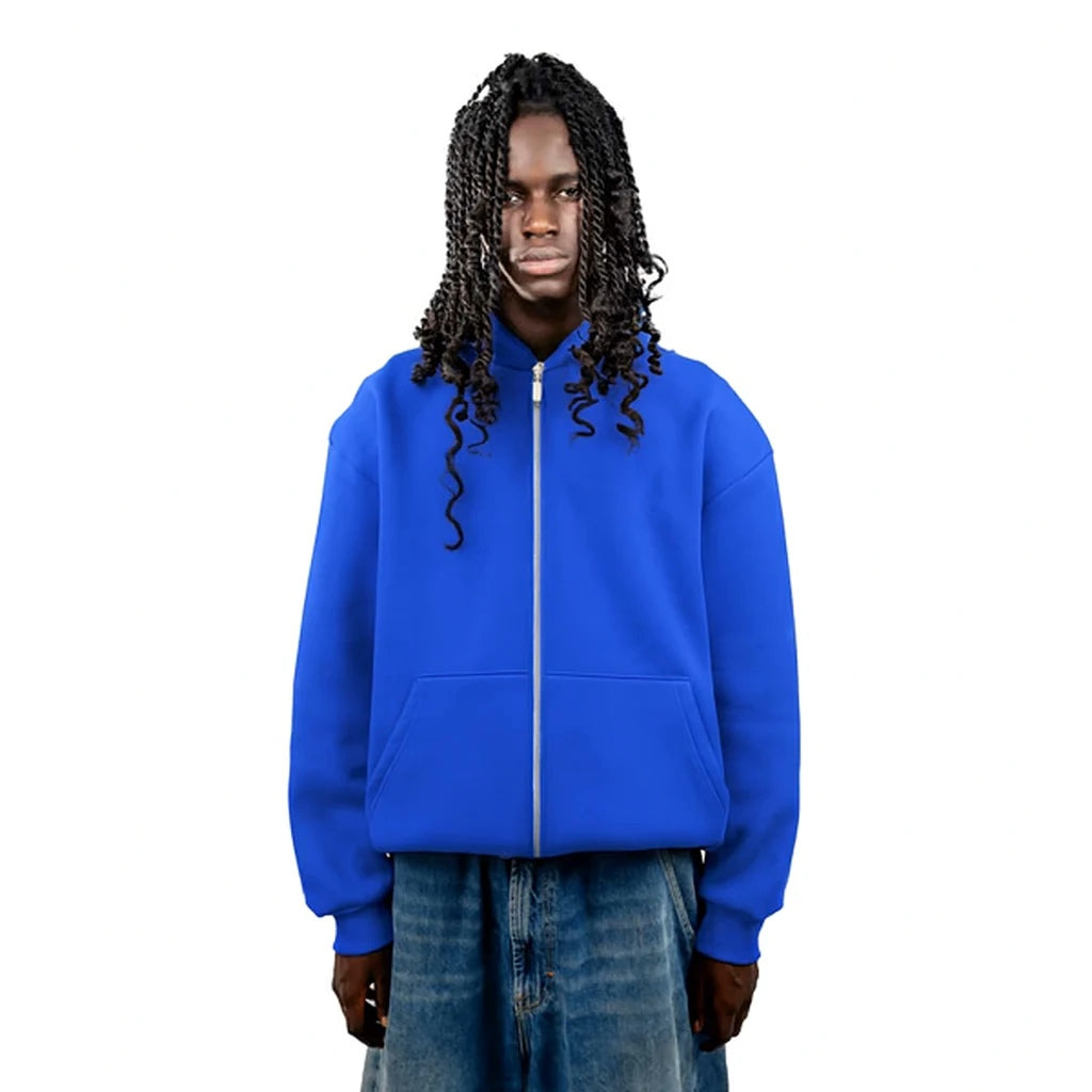 No Logo Zip Hoodie Royal Blue