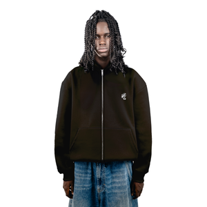 Zip Hoodie Military Brown