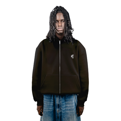 Zip Hoodie Military Brown